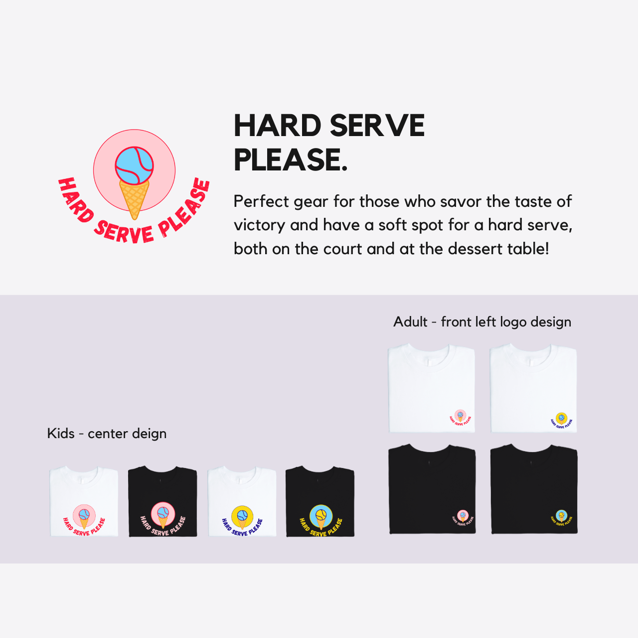 Hard Serve Please (Kids) - Pink Blue